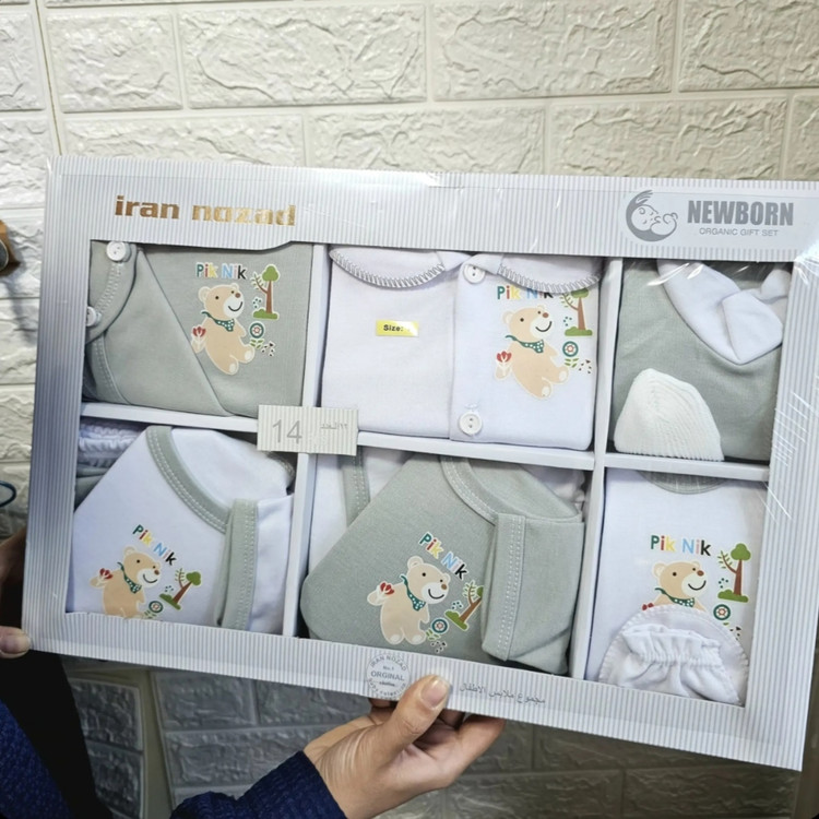 ست چهارده تکه نوزادی پسرانه سایز 3 تا 6 ماه